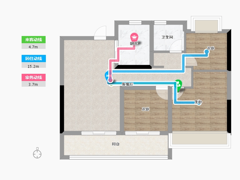 江苏省-无锡市-龙湖粼云上府-72.01-户型库-动静线