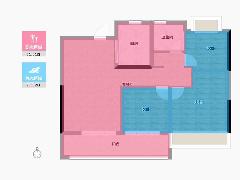 江苏省-无锡市-龙湖粼云上府-72.01-户型库-动静分区