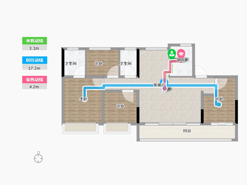 江苏省-无锡市-龙湖粼云上府-114.40-户型库-动静线