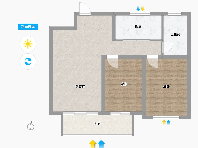 河北省-保定市-朝阳首府澜园-68.00-户型库-采光通风