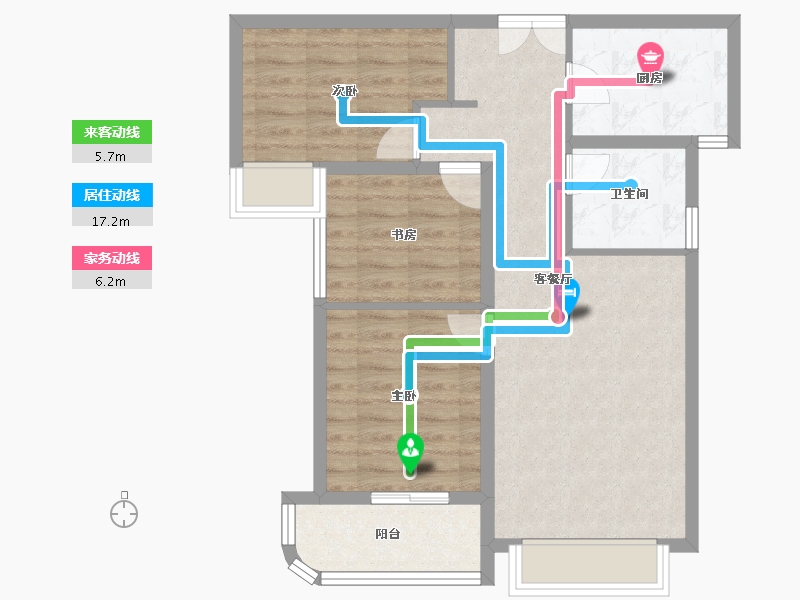 陕西省-西安市-中铁沣河湾-71.39-户型库-动静线