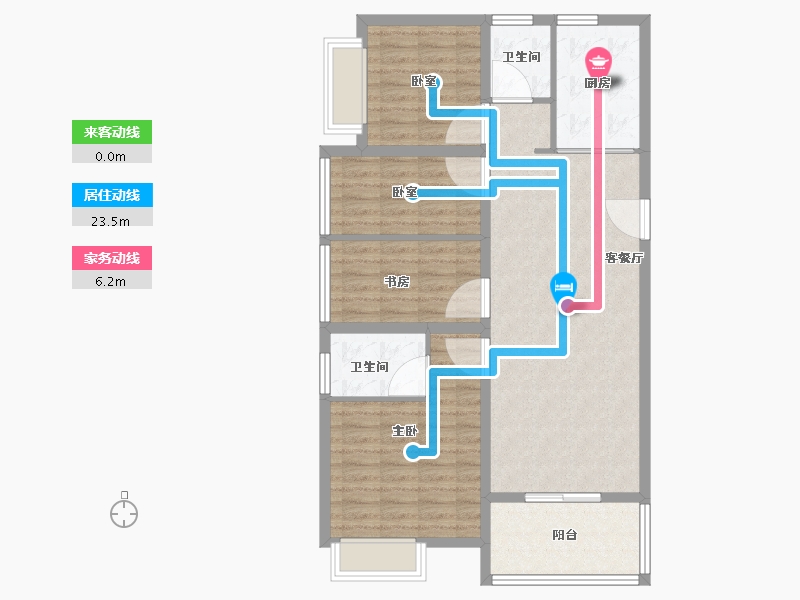 云南省-昆明市-美的云璟-95.51-户型库-动静线