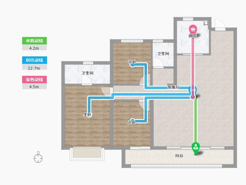 陕西省-西安市-泷悦长安-104.00-户型库-动静线