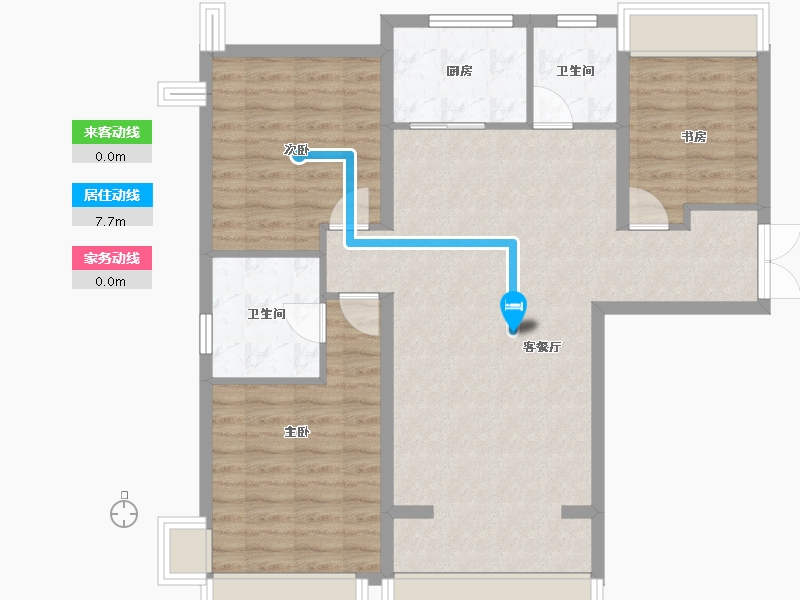 陕西省-西安市-中铁沣河湾-91.70-户型库-动静线