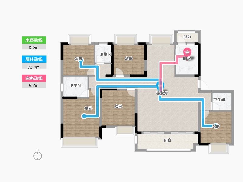 四川省-成都市-成都后花园四期梓桐名苑-145.00-户型库-动静线