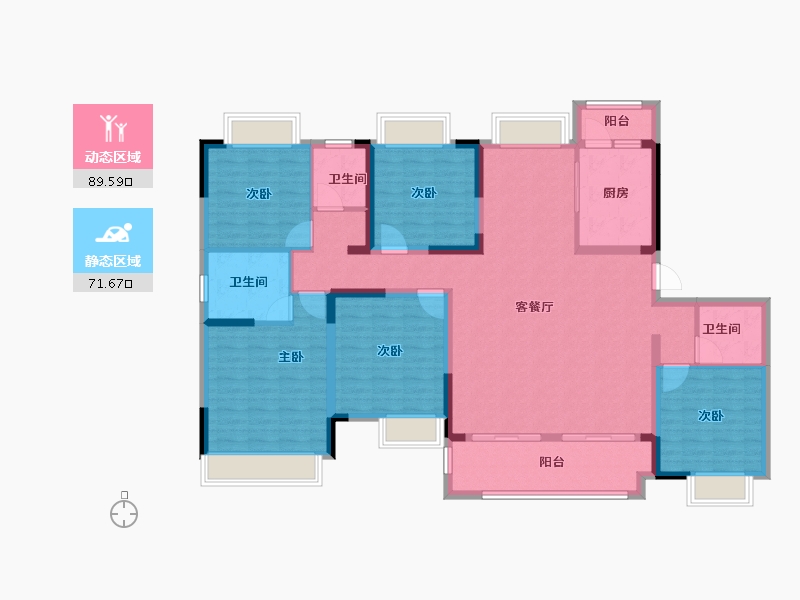 四川省-成都市-成都后花园四期梓桐名苑-145.00-户型库-动静分区