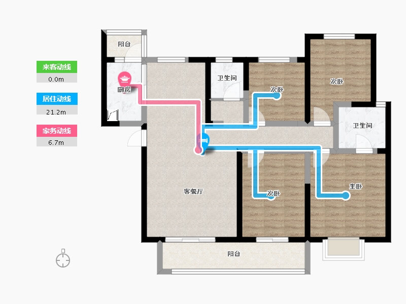 陕西省-西安市-隆源国际城C区-104.17-户型库-动静线