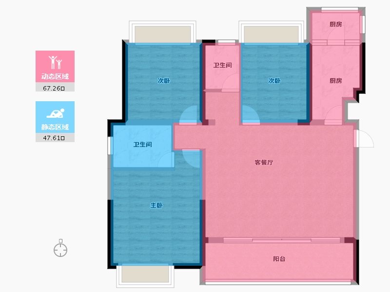 四川省-成都市-樾玺-103.50-户型库-动静分区