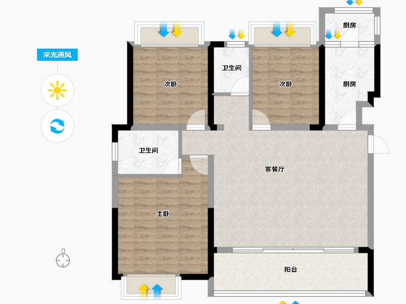 四川省-成都市-樾玺-103.50-户型库-采光通风