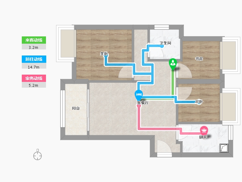 福建省-厦门市-新店保障房地铁社区林前综合体-49.89-户型库-动静线