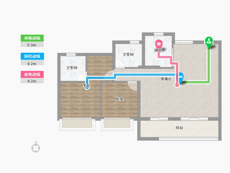 浙江省-丽水市-宸樾名邸-80.00-户型库-动静线