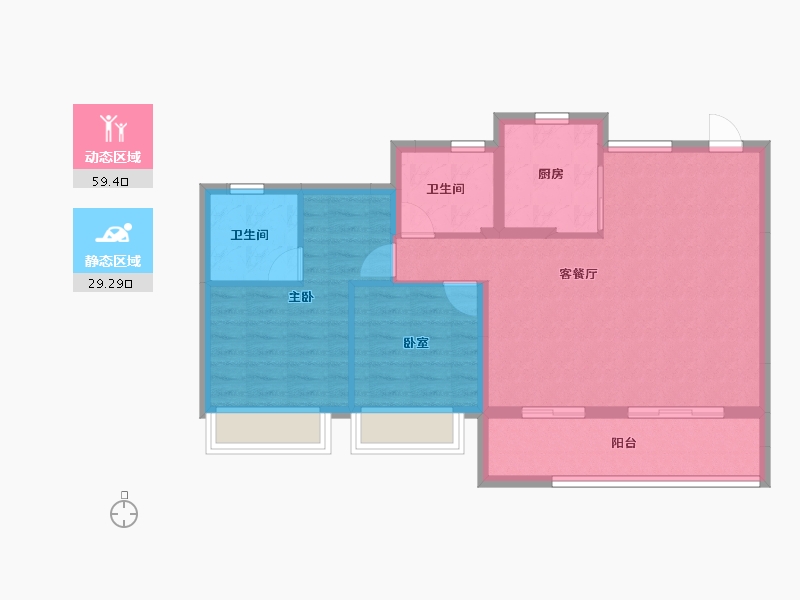 浙江省-丽水市-宸樾名邸-80.00-户型库-动静分区