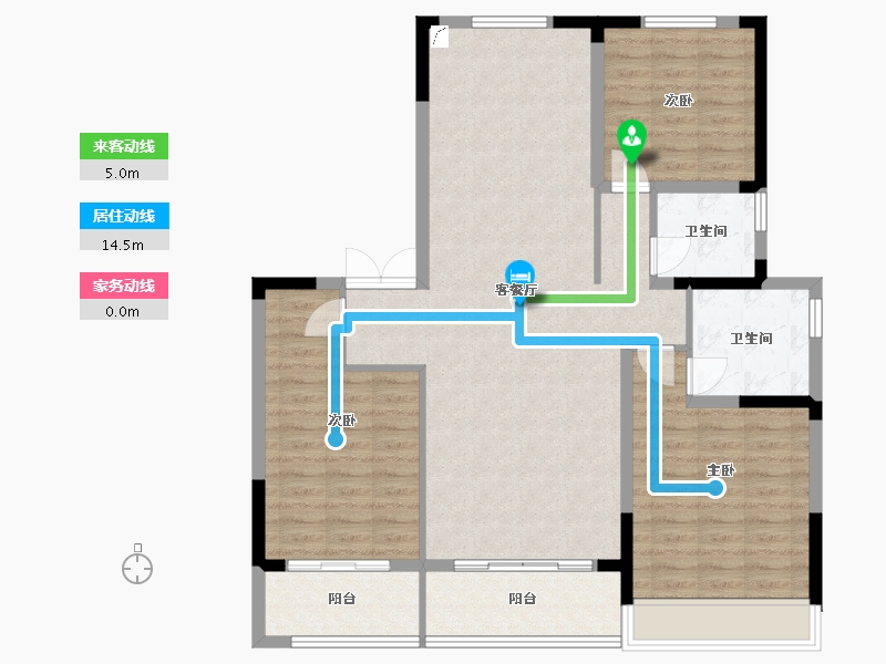 江苏省-扬州市-时润蓝湾-110.00-户型库-动静线