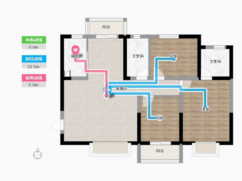 陕西省-西安市-隆源国际城C区-86.90-户型库-动静线