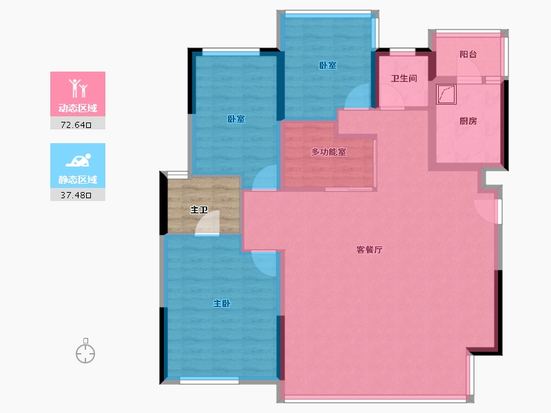 四川省-成都市-华润置地静安府-103.51-户型库-动静分区