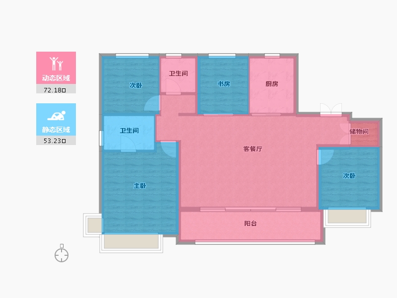 陕西省-西安市-泷悦长安-114.40-户型库-动静分区