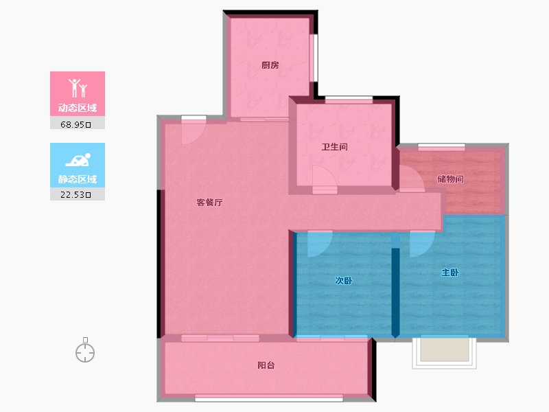 江苏省-常州市-中海桂语江南-81.95-户型库-动静分区