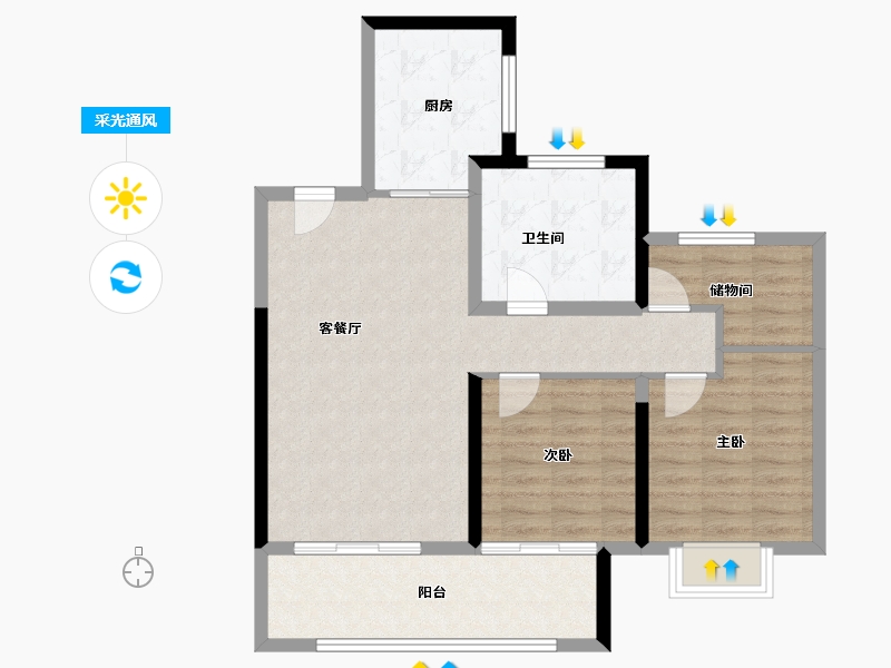 江苏省-常州市-中海桂语江南-81.95-户型库-采光通风