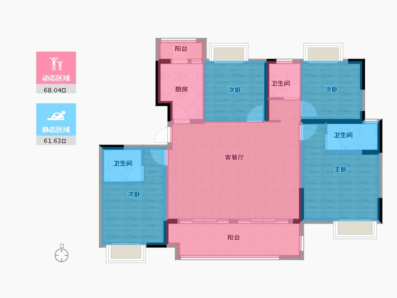 四川省-成都市-成都后花园四期梓桐名苑-116.80-户型库-动静分区