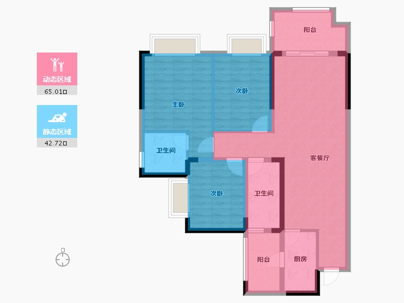 四川省-成都市-成都后花园四期梓桐名苑-95.99-户型库-动静分区