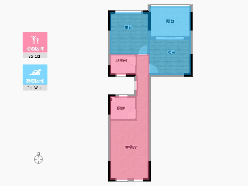 四川省-成都市-绿城云溪桃源-52.00-户型库-动静分区