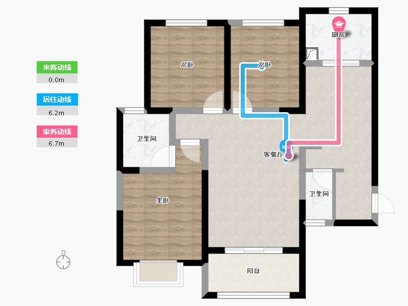 陕西省-西安市-元熙樾府-84.36-户型库-动静线