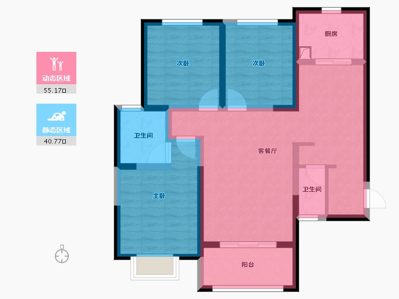 陕西省-西安市-元熙樾府-84.36-户型库-动静分区