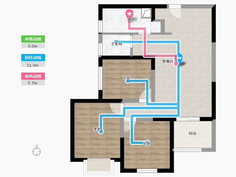 陕西省-西安市-元熙樾府-69.80-户型库-动静线