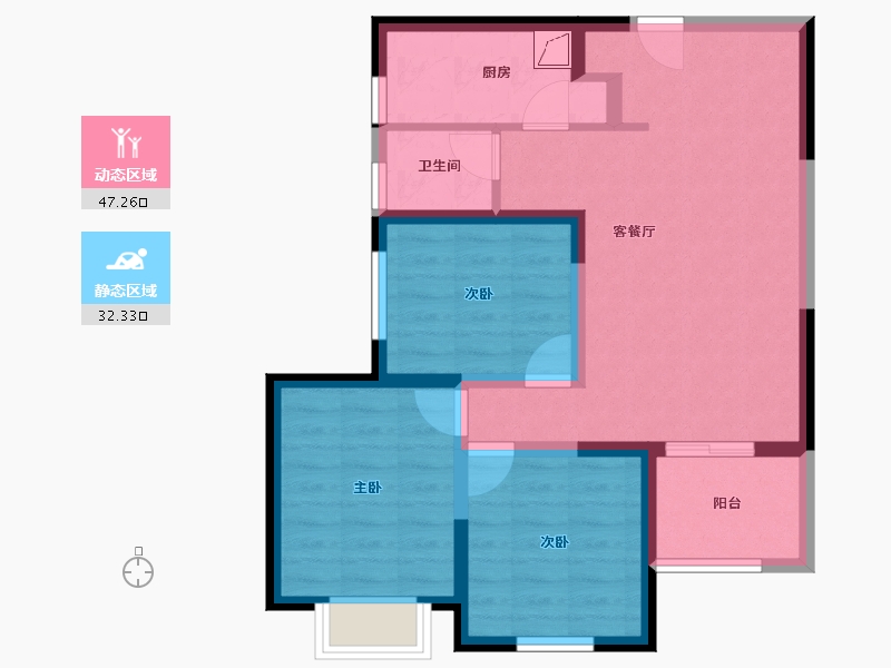 陕西省-西安市-元熙樾府-69.80-户型库-动静分区