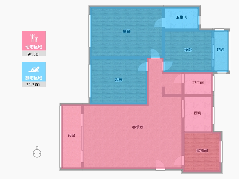 湖北省-黄冈市-福苓家园-128.00-户型库-动静分区