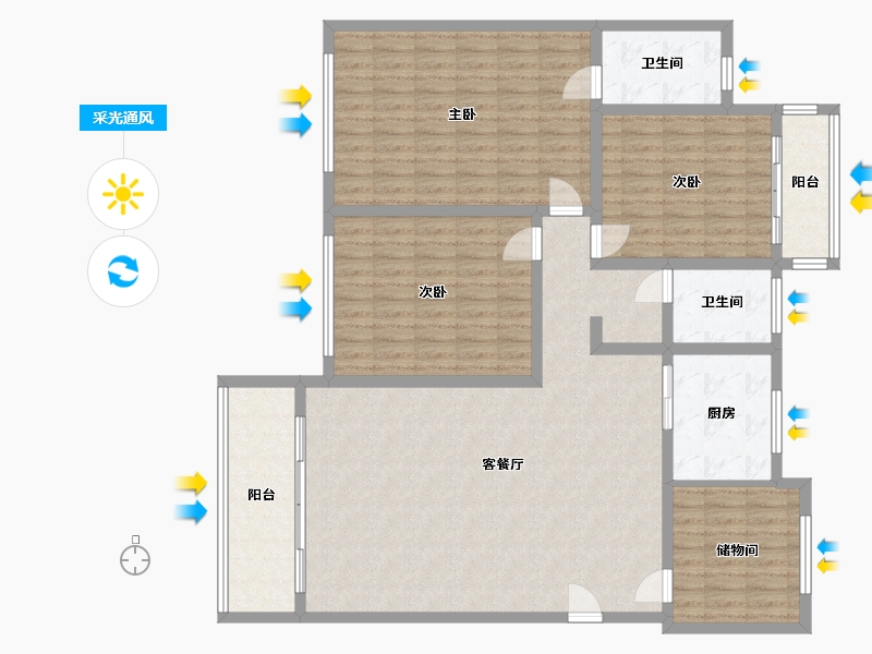 湖北省-黄冈市-福苓家园-128.00-户型库-采光通风