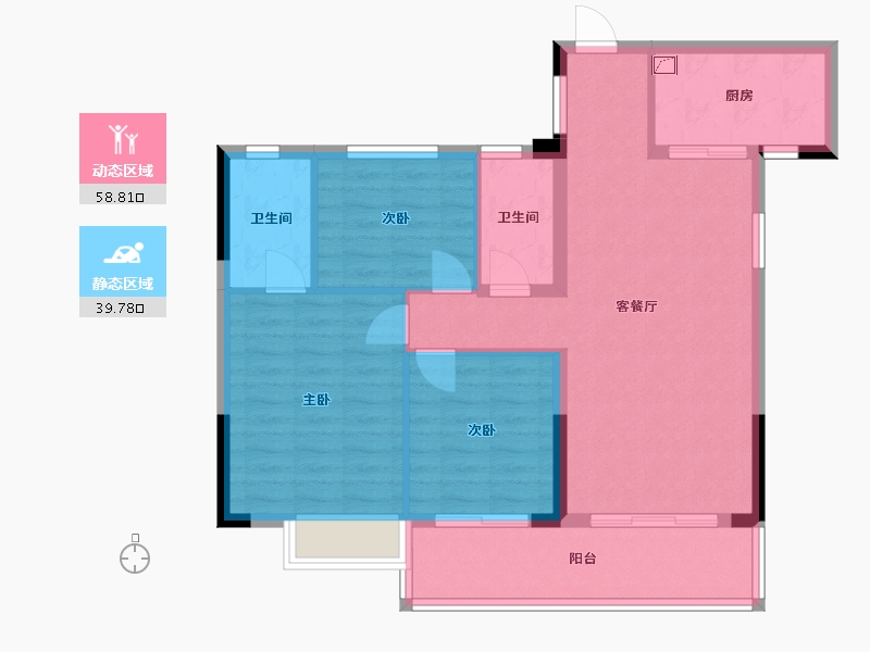 江西省-上饶市-碧桂园天樾-89.00-户型库-动静分区