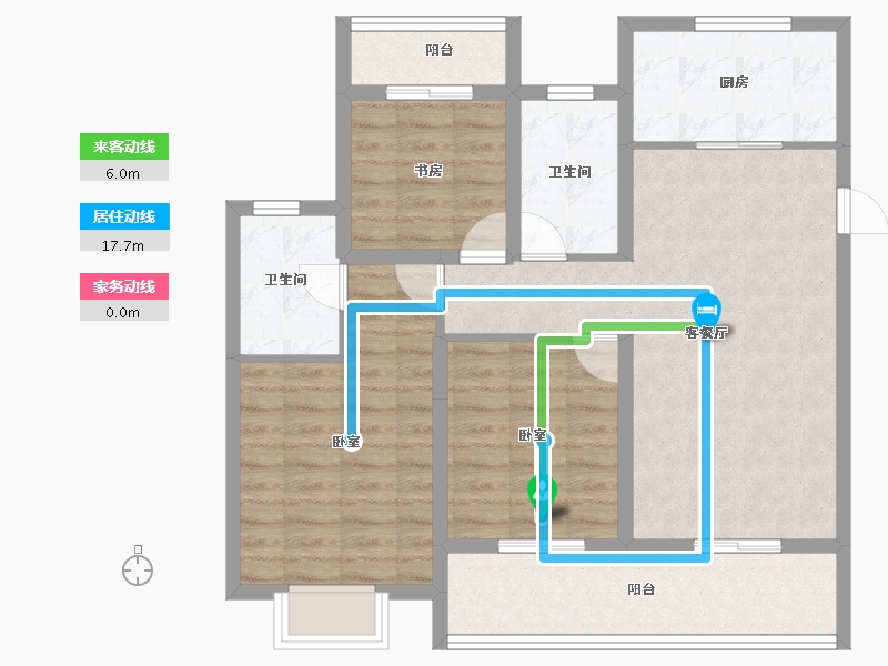 浙江省-金华市-中海九樾-92.00-户型库-动静线