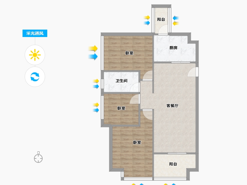 广东省-珠海市-格力海岸-77.00-户型库-采光通风