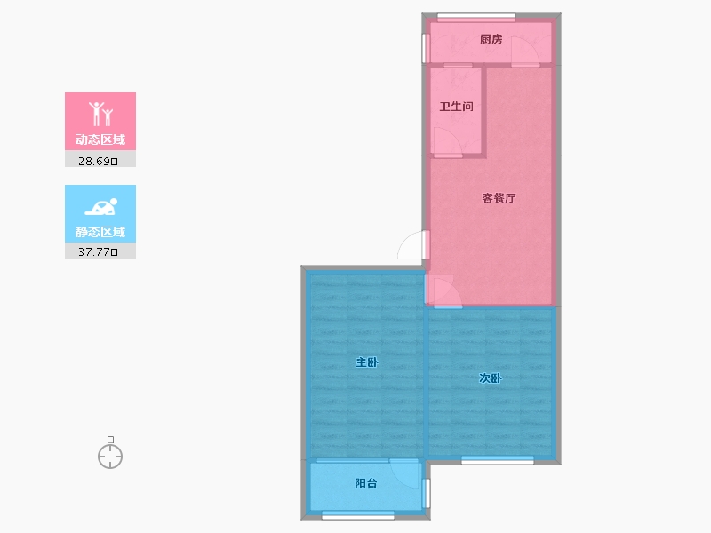 河北省-廊坊市-迎春小区-58.95-户型库-动静分区