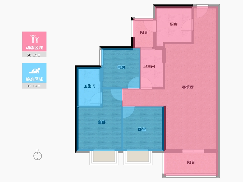 广东省-东莞市-嘉华嘉誉湾-90.00-户型库-动静分区