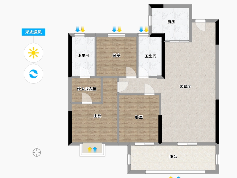 福建省-莆田市-三盛璞悦公馆-108.00-户型库-采光通风