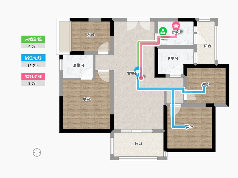 贵州省-铜仁市-凯德安置区-89.00-户型库-动静线