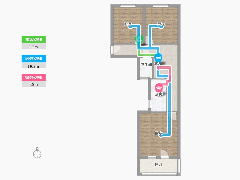 北京-北京市-增光路21号院-54.50-户型库-动静线