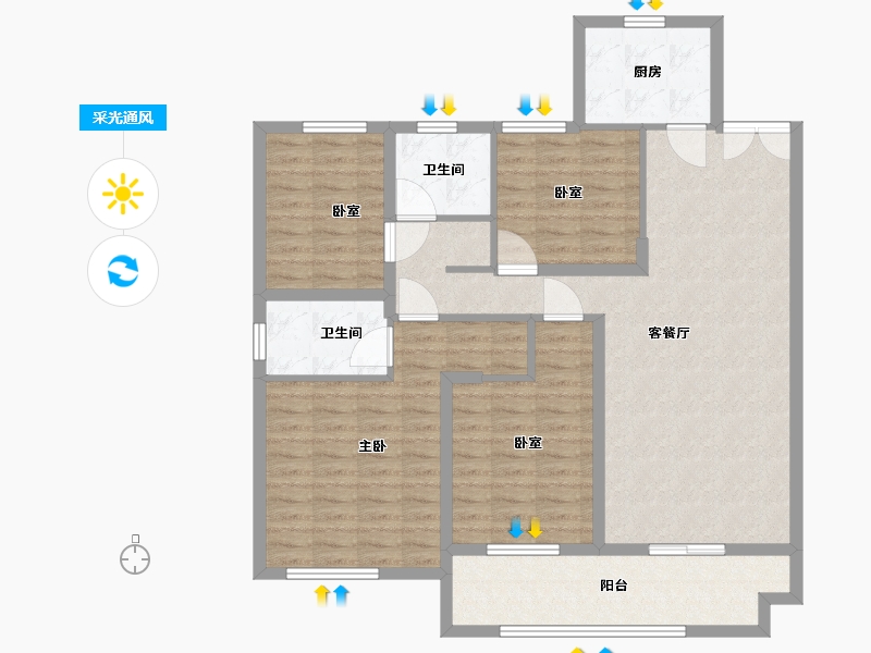 河南省-三门峡市-骏景御园-114.00-户型库-采光通风