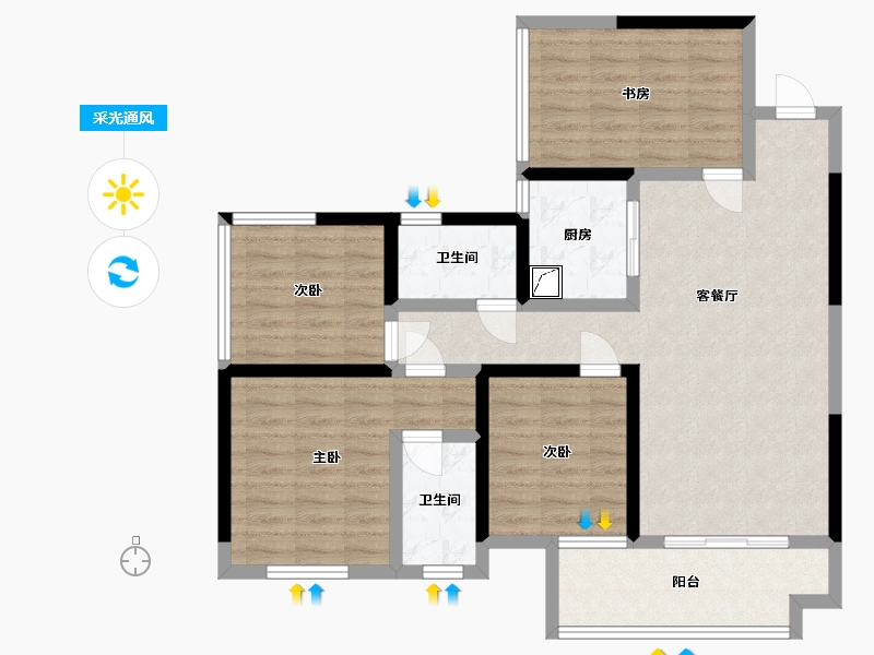 广西壮族自治区-玉林市-彰泰永顺学府-113.00-户型库-采光通风