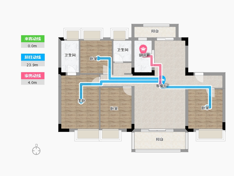 湖南省-益阳市-沅江碧桂园(建设中店)-115.00-户型库-动静线