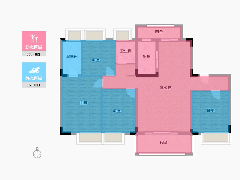 湖南省-益阳市-沅江碧桂园(建设中店)-115.00-户型库-动静分区