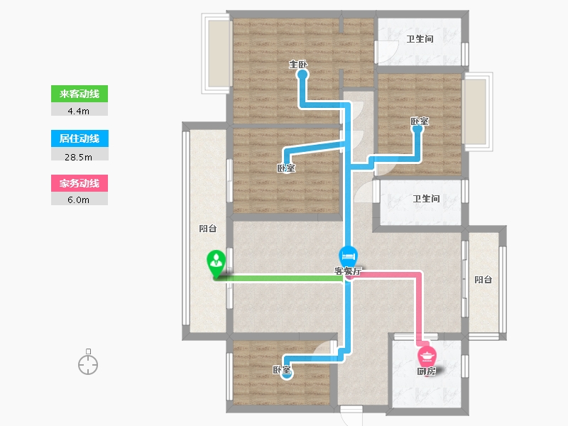 广东省-江门市-台山保利中央公馆-110.00-户型库-动静线