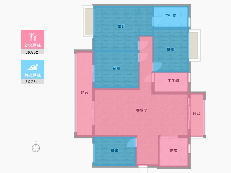 广东省-江门市-台山保利中央公馆-110.00-户型库-动静分区