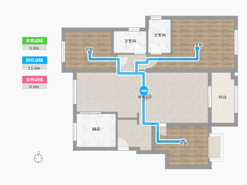 浙江省-温州市-瓯江国际新城东樾府-105.00-户型库-动静线