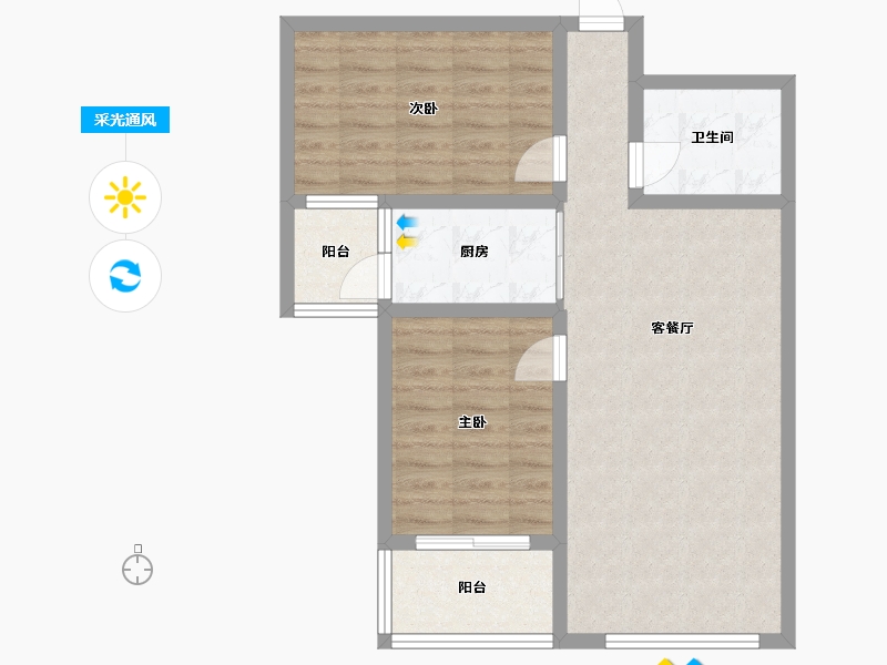 河北省-邢台市-悦璟名都-70.00-户型库-采光通风