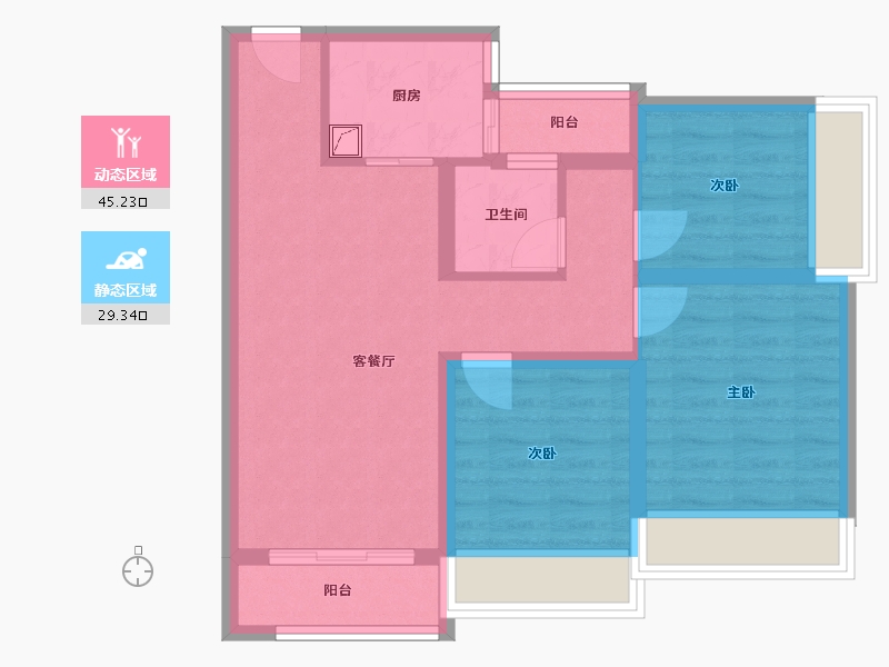 云南省-昆明市-中央华冠-87.00-户型库-动静分区