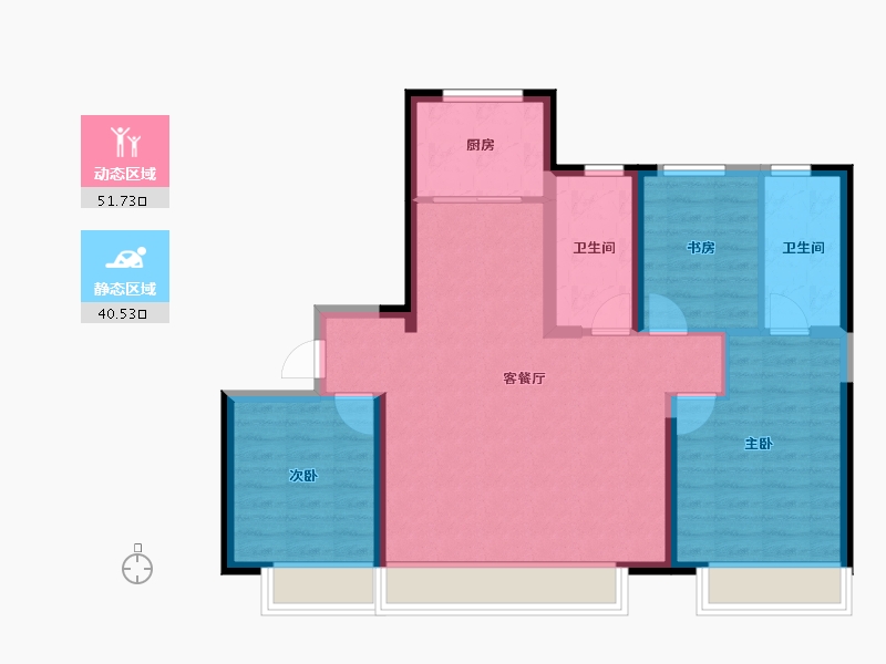 内蒙古自治区-赤峰市-万达如意府-98.00-户型库-动静分区