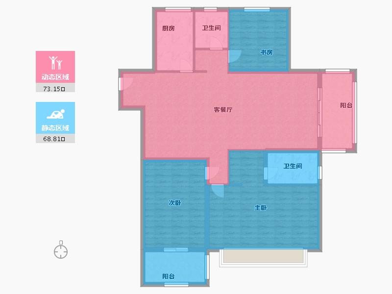 江苏省-南京市-金茂悦-129.00-户型库-动静分区